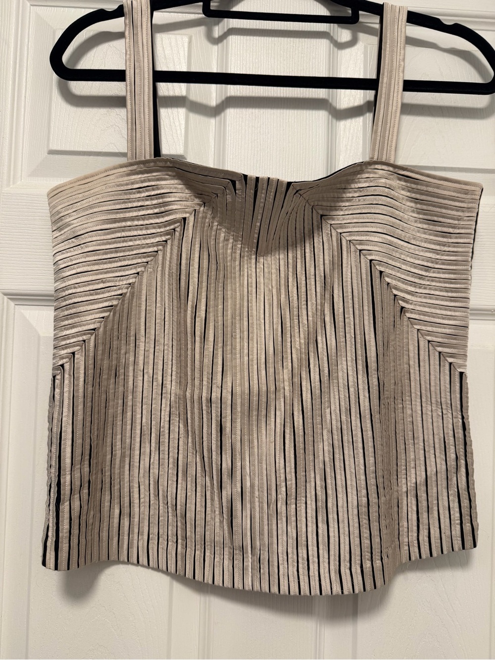Sigrid Olsen Taupe Pleated Square-Neck Camisole